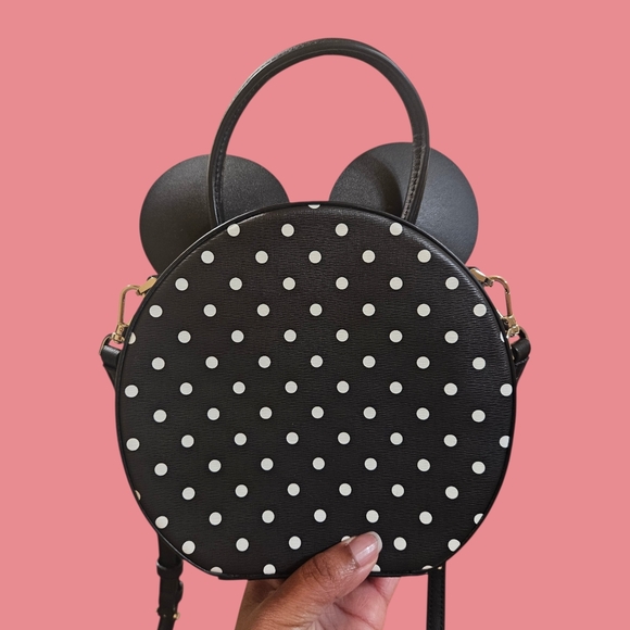 Kate Spade x Disney Minnie Mouse Polka Dot Canteen Crossbody Bag with Red Bow - Picture 3 of 8